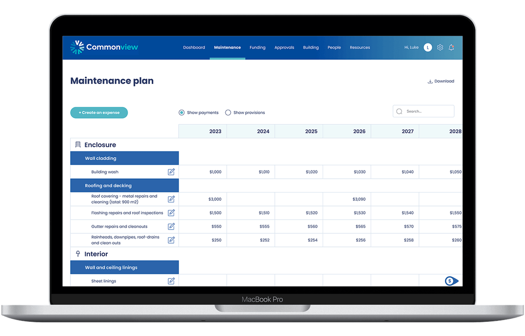 Commonview maintenance plan